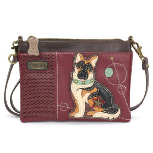 LaserCut MiniCrossbody - German Shepherd - Maroon