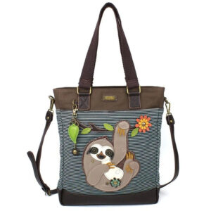 Work Tote - Sloth - blue stripe