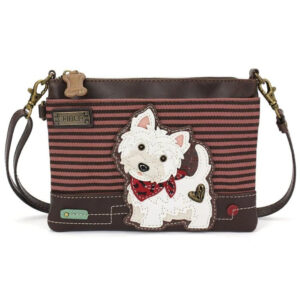 MiniCrossbody - Westie - burgundy stripe - Imagen 3