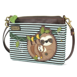 MiniCrossbody - Sloth Family - blue stripe - Imagen 3